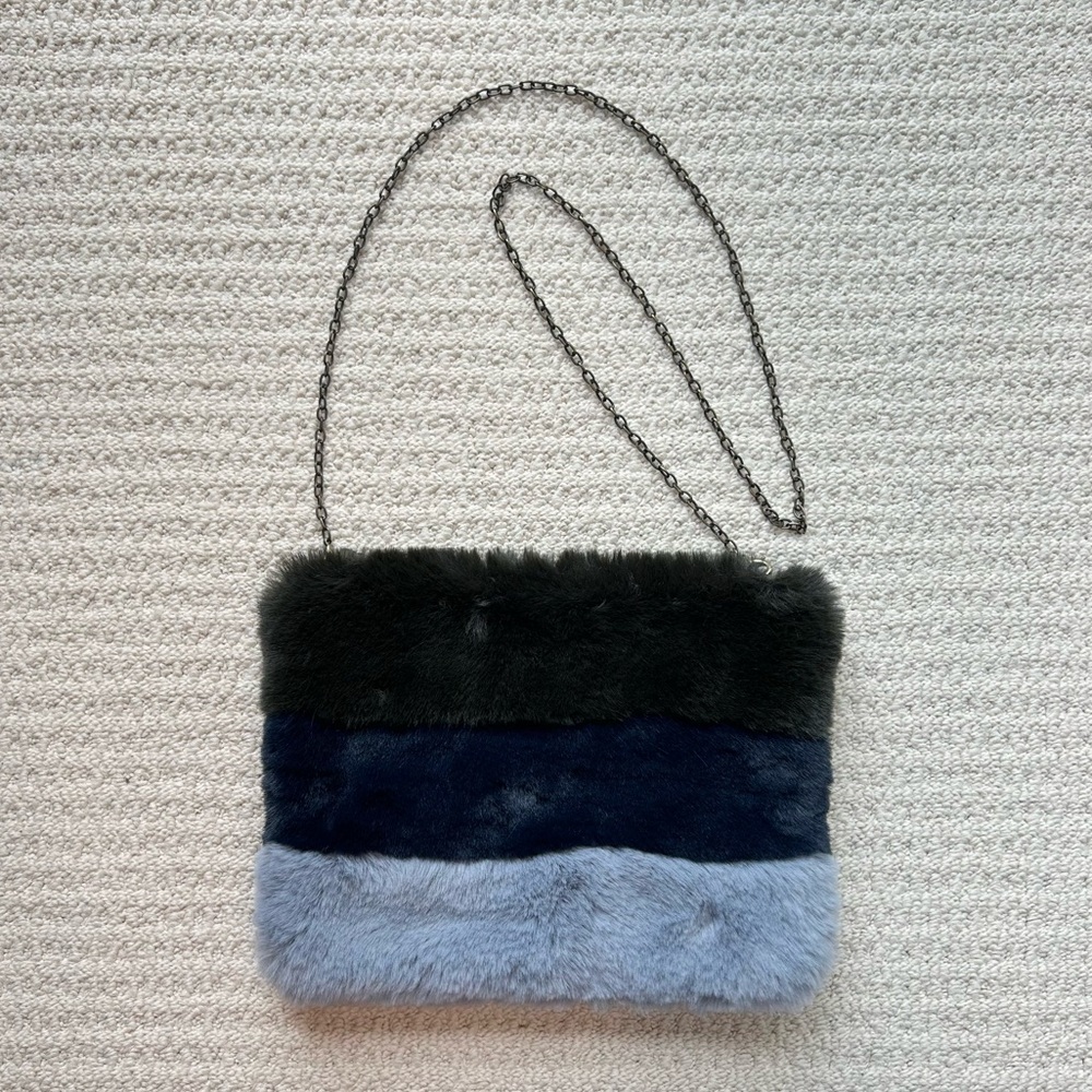 Anthropologie Remi + Reid Faux Fur Striped Colorblock Purse